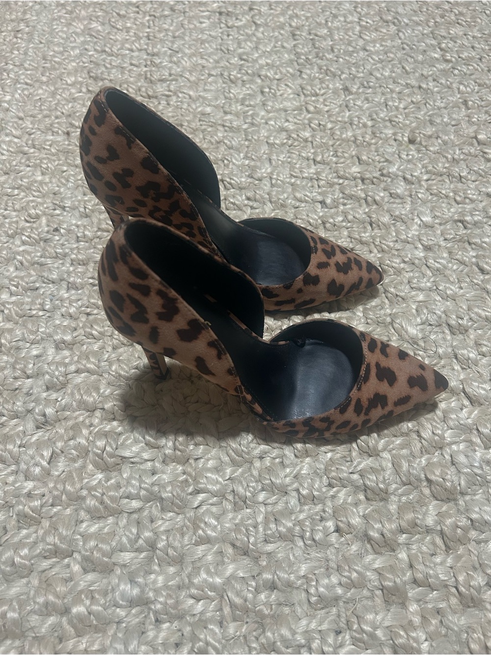 Express Leopard Print Pointed Toe Heels - Brown/Black
